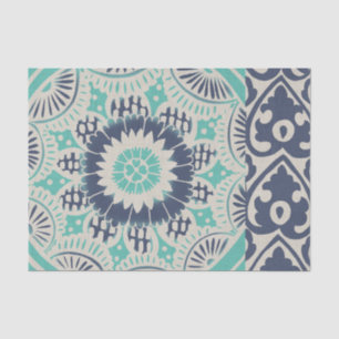 Blaue Batik-Fliese III Seidenpapier