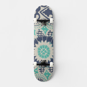 Blaue Batik-Fliese III Skateboard