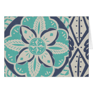 Blaue Batik-Fliese IV