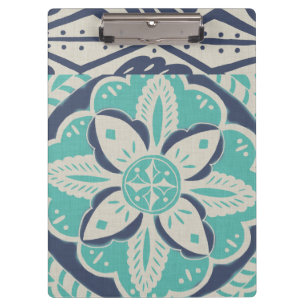 Blaue Batik-Fliese IV Klemmbrett
