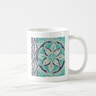 Blaue Batik-Fliese IV Tasse