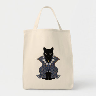 Blaue Batik-Katzenkönigin-Tasche Tragetasche