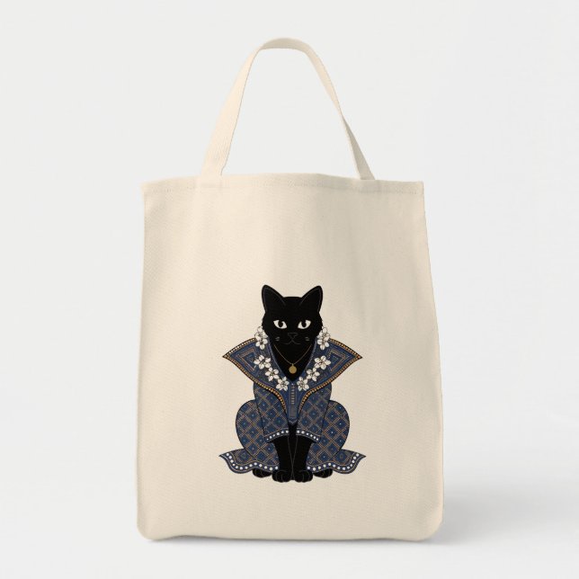 Blaue Batik-Katzenkönigin-Tasche Tragetasche (Vorne)