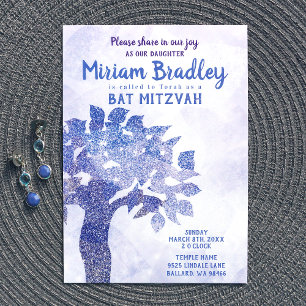 Blaue Baum des Lebens Bat Mitzvah Einladung