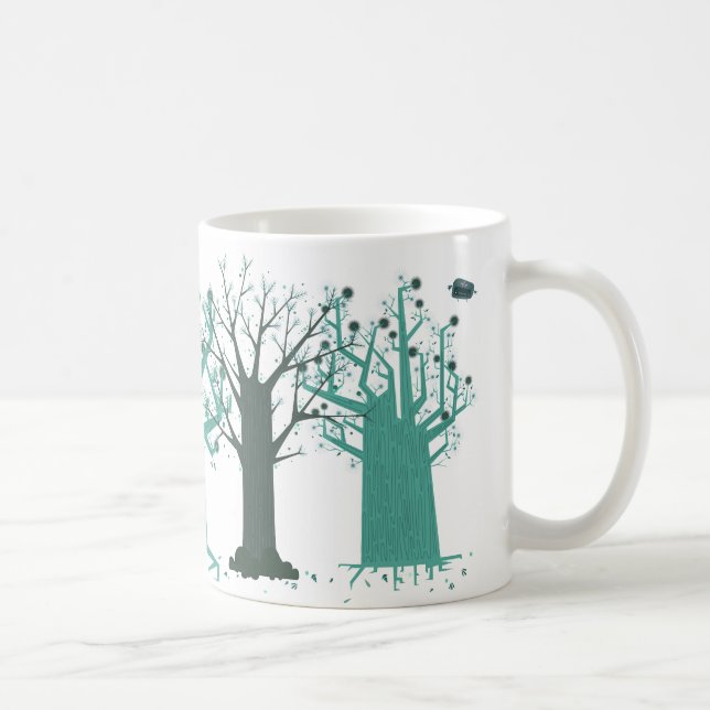 Blaue Baum-Tasse Kaffeetasse (Rechts)