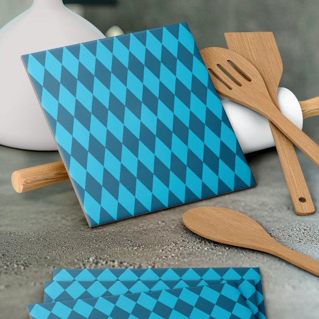 Blaue Bavaria Rhombus-Flaggenmuster Fliese (Von Creator hochgeladen)