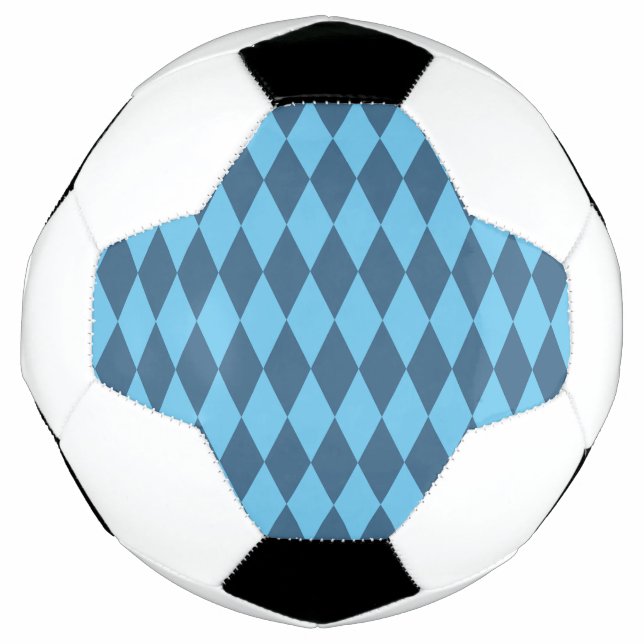 Blaue Bavaria Rhombus-Flaggenmuster Fußball (Vorderseite)