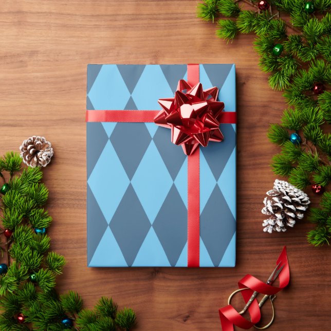 Blaue Bavaria Rhombus-Flaggenmuster Geschenkpapier (Feiertagsgeschenk)