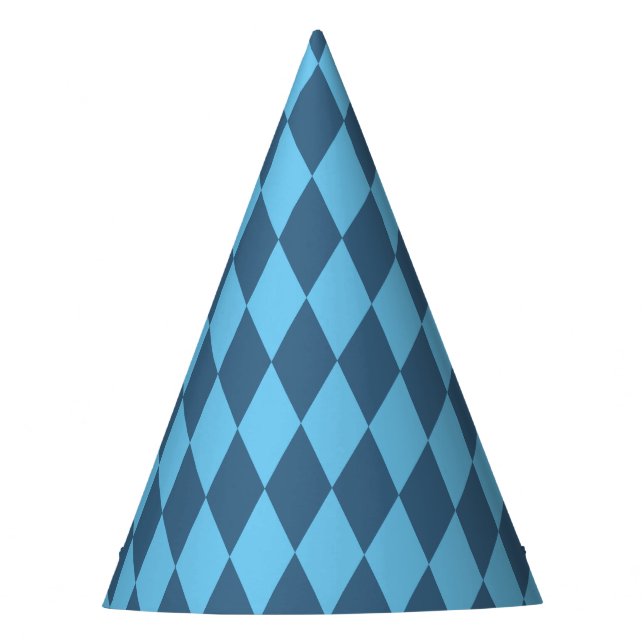 Blaue Bavaria Rhombus-Flaggenmuster Partyhütchen (Vorderseite)