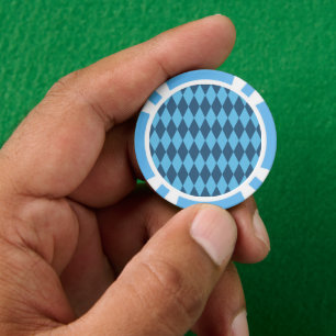 Blaue Bavaria Rhombus-Flaggenmuster Pokerchips