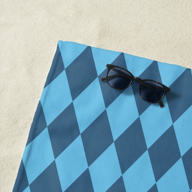 Blaue Bavaria Rhombus-Flaggenmuster Strandtuch (Beispiel)