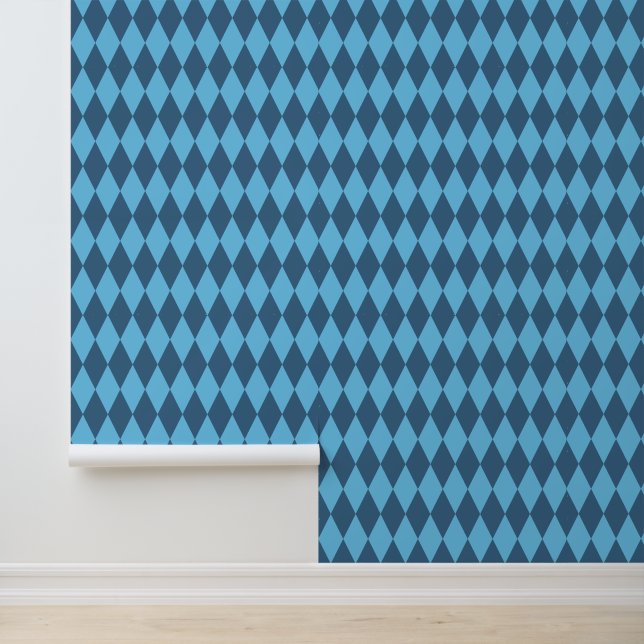Blaue Bavaria Rhombus-Flaggenmuster Tapete (Anwendung)