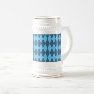 Blaue bayerische Raute-Flagge-Muster Bierglas