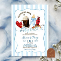 Blaue BBQ-Windeln und Bier-Junge-Baby-Party mit St