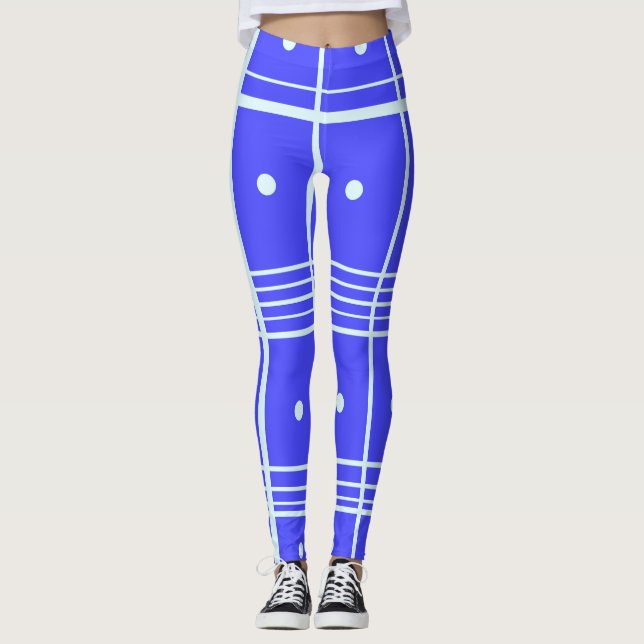 Blaue bedruckte Leggings (Vorderseite)