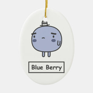 Blaue Beere Keramikornament