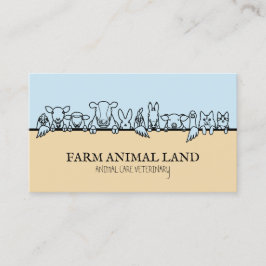 Blaue Beige Farm Animal Watch Veterinary Visitenkarte