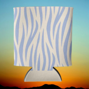 Blaue & Beige Zebrastreifen-Getränkekühler Dosenkühler