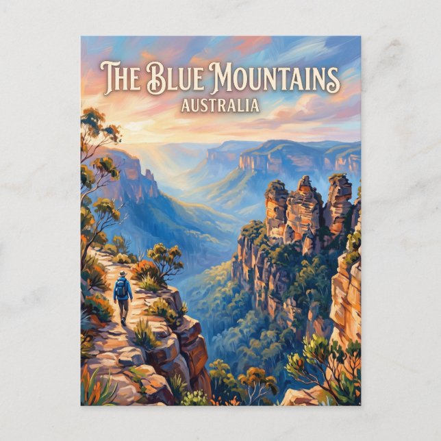 Blaue Berge Australien Postkarte (Vorderseite)