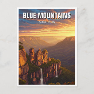 Blaue Berge Australien Reise Postkarte