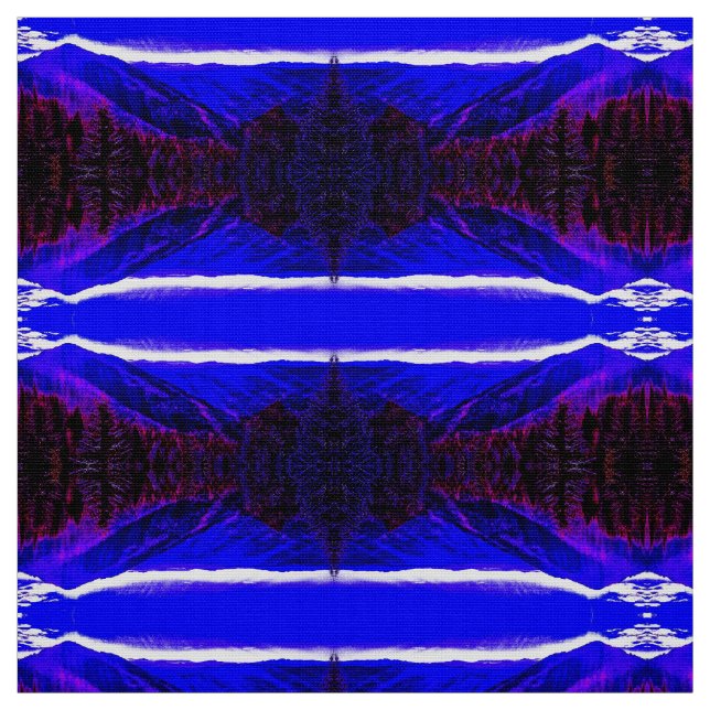 Blaue Berge des Feuers Stoff (Muster)