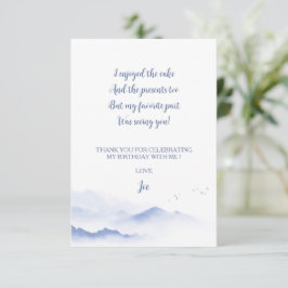 Blaue Berge geschlechtsneutraler Geburtstag eines Dankeskarte