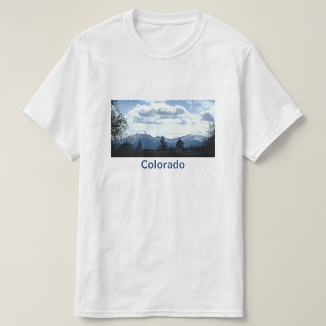 Blaue Berge im T - Shirt Colorado (Design vorne)