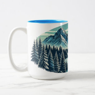 Blaue Berge Landschaftliche Natur Zweifarbige Tasse
