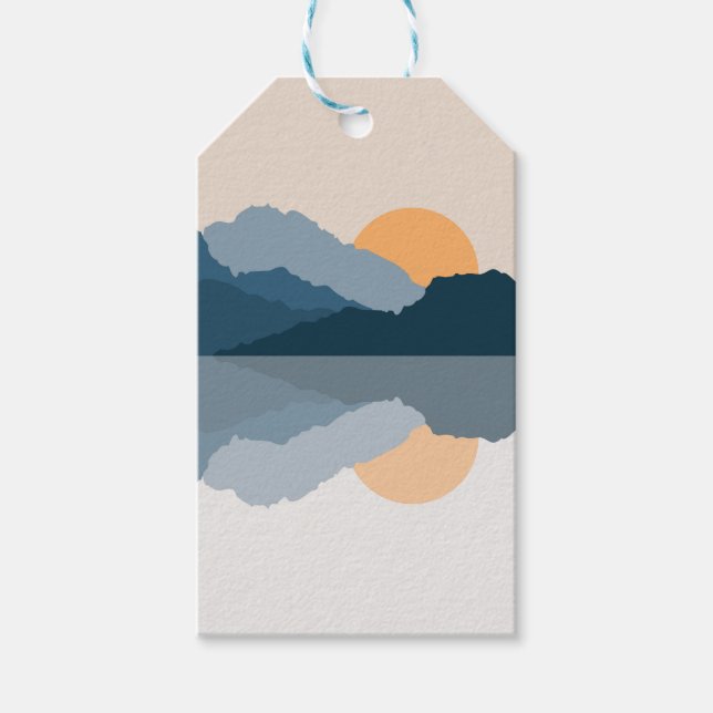 Blaue Berge reflektiert im See Geschenkanhänger (Vorderseite)