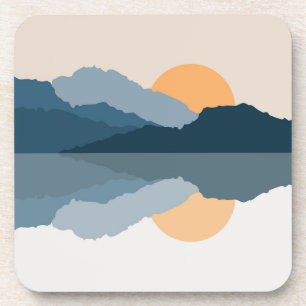 Blaue Berge reflektiert im See Getränkeuntersetzer