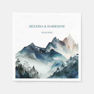 Blaue Berge Rustikale Hochzeit Serviette