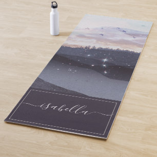 Blaue Berge Sterne Landschaft Personalisiert Yogamatte