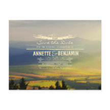 Blaue Berge und Sonnenuntergänge Save the Date