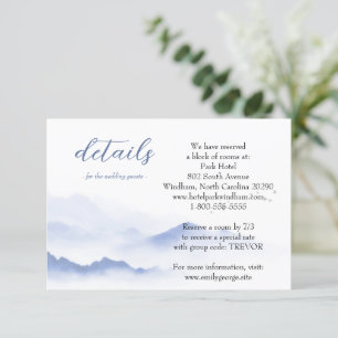 Blaue Berge und Vögel Hochzeitskarte Begleitkarte