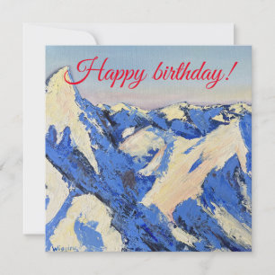 Blaue Bergkarte zum Geburtstag