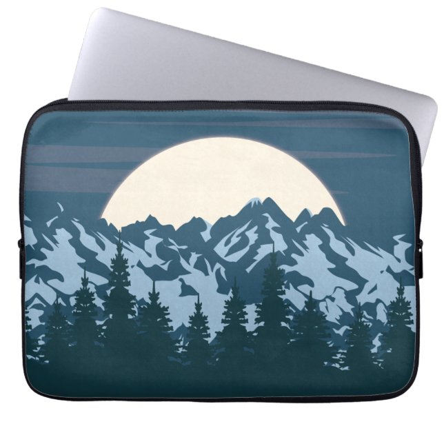 Blaue Berglandschaft Laptopschutzhülle (Vorderseite)