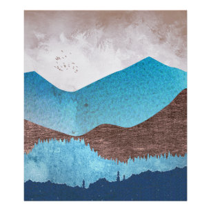 Blaue Bergspitzen Fotodruck