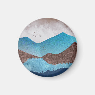 Blaue Bergspitzen Magnet