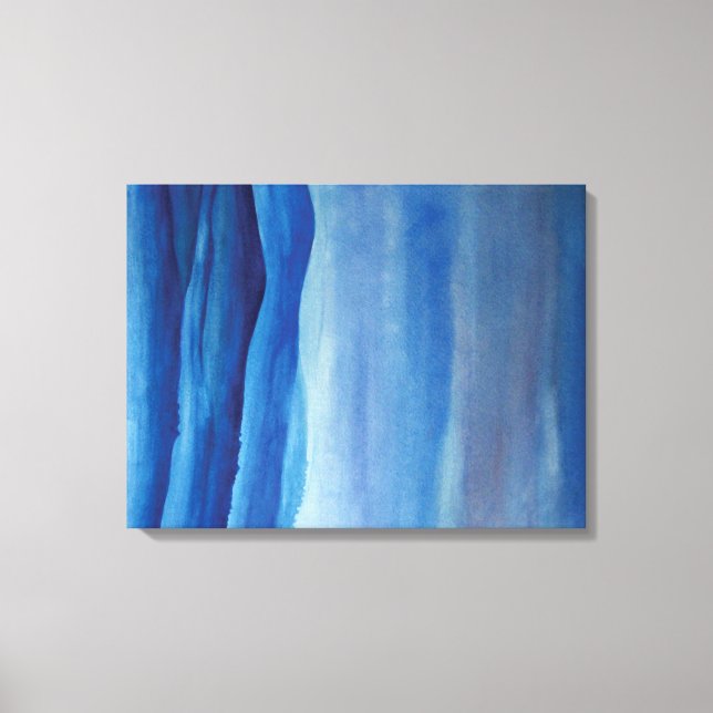 Blaue Bergwelt Aquarell Leinwand (Vorderseite)