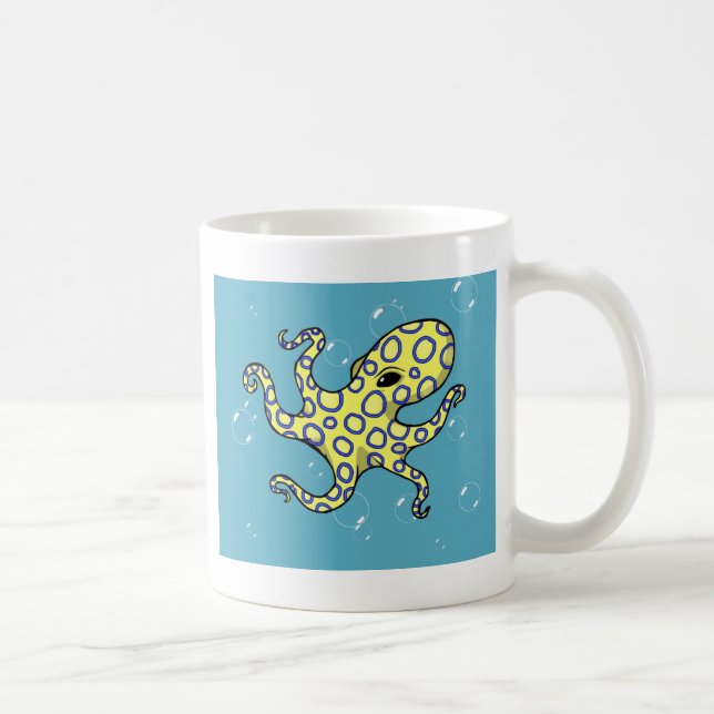Blaue beringte Krake Kaffeetasse (Rechts)