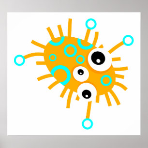 Blaue beringte Mikrobe Poster