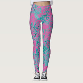 Blaue Beschaffenheit auf einen rosa Normallack Leggings