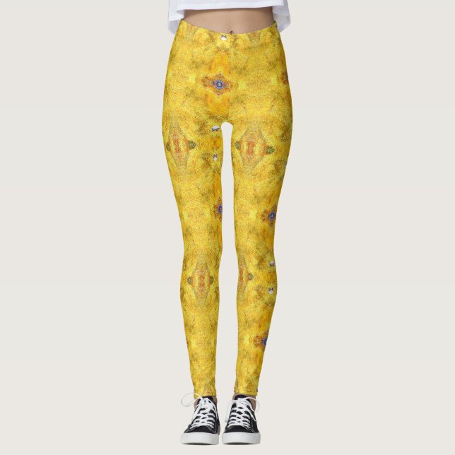 Blaue Bestie gelb Leggings (Vorderseite)