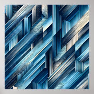 Blaue Bewegungslinien Poster