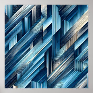 Blaue Bewegungslinien Poster
