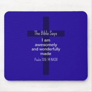 Blaue Bibel-Bekräftigung Ermutigung Christlich Mousepad