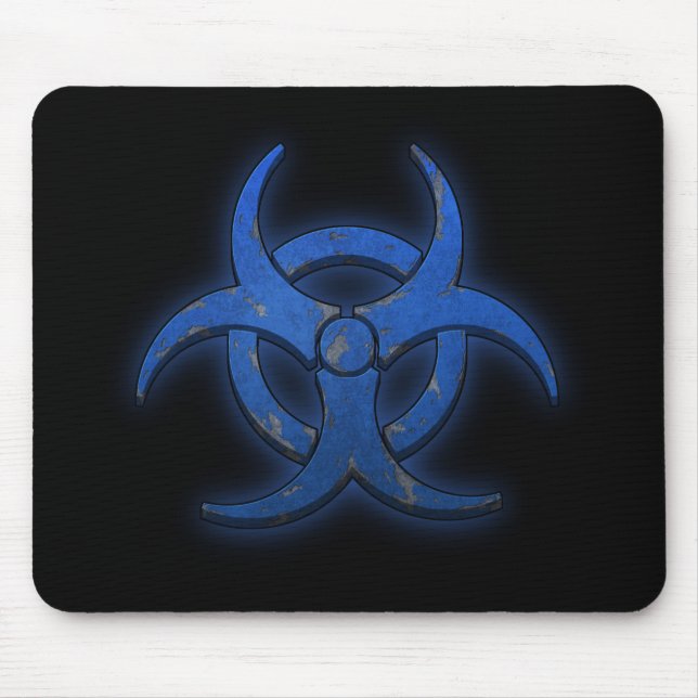 Blaue Biogefährdung Mousepad (Vorne)