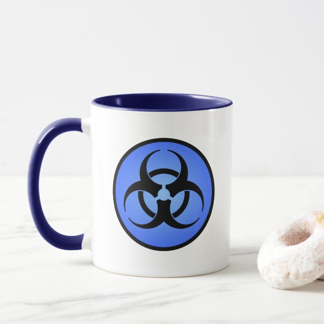 Blaue Biogefährdung Tasse (Mit Donut)