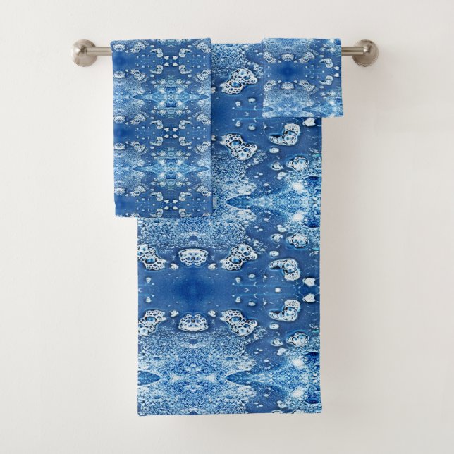 Blaue Bläschen Abstraktes Muster Badetücher Badhandtuch Set (Insitu)