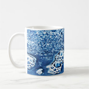 Blaue Bläschen Eiszeit und Wasser Abstrakte Tasse